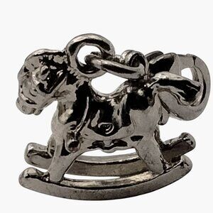 Silver Rocking Horse Charm Pendant